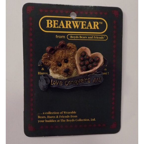 Bearwear Jewelry - Boyds Bears Bearwear Brooch Lapel 95 Bailey, Love Conquers All Vintage - 26108